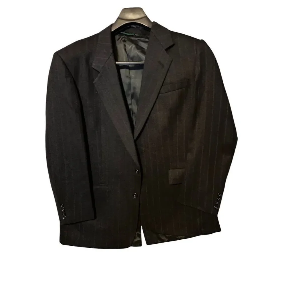 Austin Reed Men's Gray Wool Blazer 43L Formal Jacket two front buttons